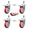 Service Caster 5 Inch Red Polyurethane Swivel 12mm Stem Caster Set with Total Lock Brake SCC-TSTTL20S514-PPUB-RED-M1215-4 - alternate 3